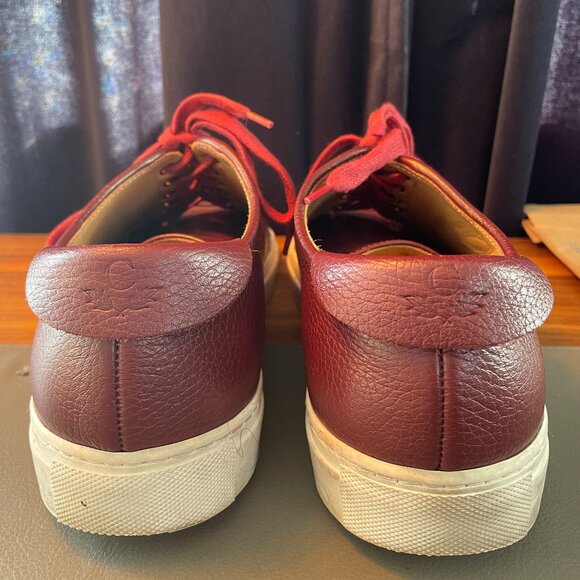 Collegium Men's Leather Sneakers – Burgundy – Size US 8.5 / EU 42 - Picture 7 of 8
